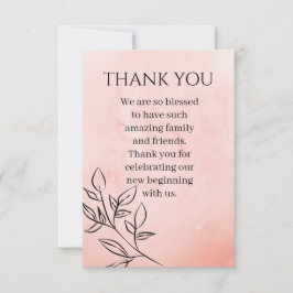 Cartão De Agradecimento Blush Pink Flat Thank You Card
