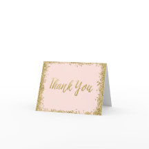 Blush Rosa Dourado Glitter Obrigado