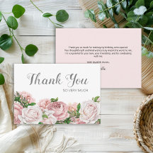 Blush Rosa Floral de Aniversário Obrigado