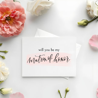Cartão De Agradecimento Blush Você será minha carta de proposta de honra
