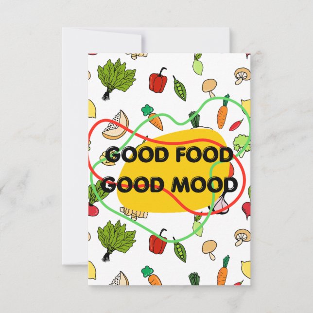 Cartão De Agradecimento Boa comida, design de bom humor, comida divertida (Frente)