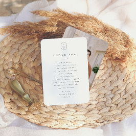 Cartão De Agradecimento Boas Iniciais do Elegante Casamento de Fotos em Pr