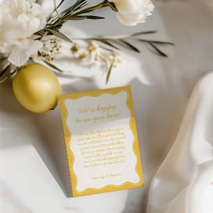 Cartão De Agradecimento Boas-vindas ao Casamento Amarelo Minimalista