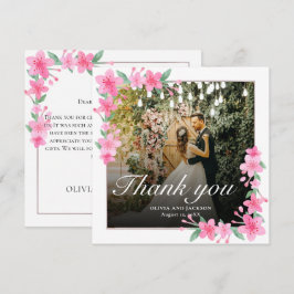 Cartão De Agradecimento Boas-vindas ao casamento do Frame de Ouro Floral R