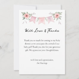 Cartão De Agradecimento Bobo Goose Watercolor Girl Chá de fraldas Obrigado