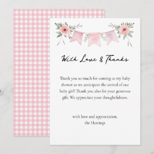 Cartão De Agradecimento Bobo Goose Watercolor Girl Chá de fraldas Obrigado