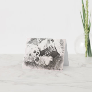 Cartão De Agradecimento Bobo Lulu, o Westie assinou arte