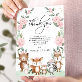 Cartão De Agradecimento Boca-branca-rosa-rosa-esbranquiçada Bebê Floral