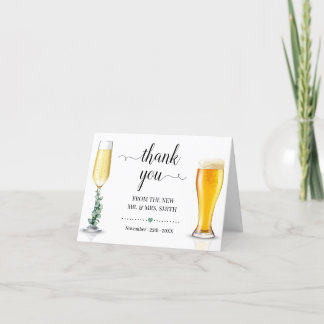 Cartão De Agradecimento Bodas de Bolhas & Cervejas Dobrável