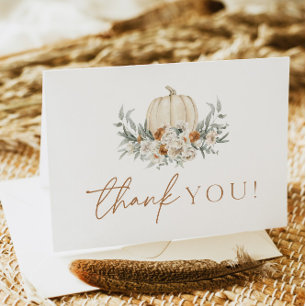 Cartão De Agradecimento BOHEME Boho Outono Terracota Floral Abóbora