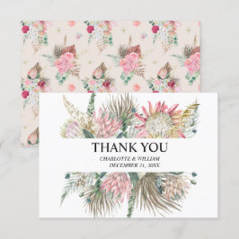 Cartão De Agradecimento Bohemian Floral Frame Wedding