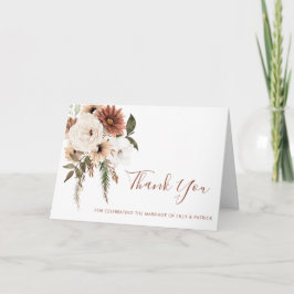 Cartão De Agradecimento Bohemian Floral Terracotta Wedding