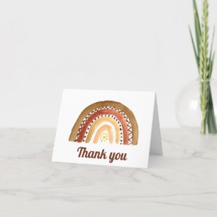 Cartão De Agradecimento Boho Bohemian Rainbow Chá de fraldas Obrigado
