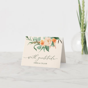 Cartão De Agradecimento Boho Boho Greenery Nomes Personalizados Casamento