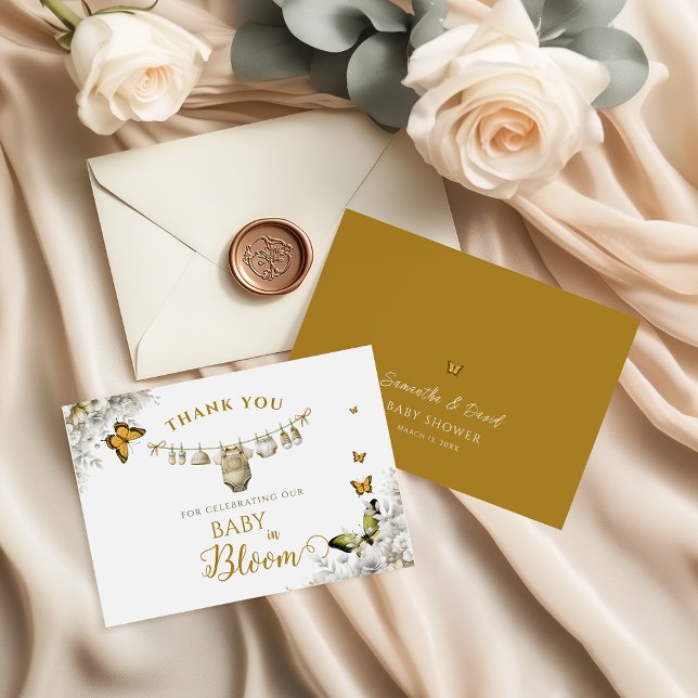 Cartão De Agradecimento Boho Butterfly Baby in Bloom (Criador carregado)
