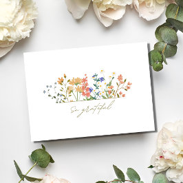 Cartão De Agradecimento Boho De Flor De Viúva De Verão Obrigado
