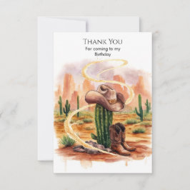 Cartão De Agradecimento Boho Desert Cowboy Birthday