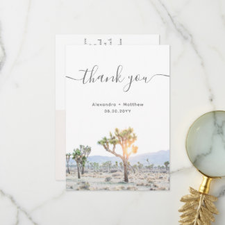 Cartão De Agradecimento Boho Desert Greenery Joshua Tree Casamento