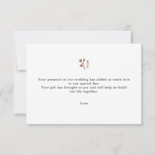 Cartão De Agradecimento Boho Earthy Botânica Elegante Ivory