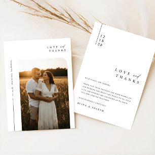Cartão De Agradecimento Boho Elegant Rustic Photo Wedding