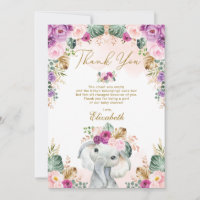 Boho Elephant Blush Pink Chá de fraldas Floral Púr
