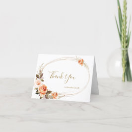 Cartão De Agradecimento Boho Fall Floral Burnt Orange Weding
