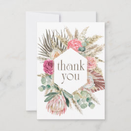 Cartão de Agradecimento Boho Floral Chuveiro