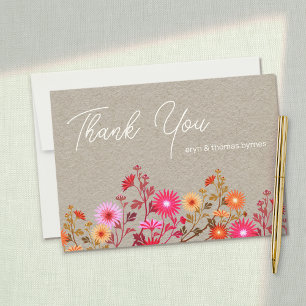 Cartão De Agradecimento Boho Floral Obrigado
