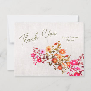 Cartão De Agradecimento Boho Floral Obrigado