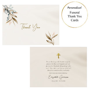 Cartão De Agradecimento Boho Flowers Ortodoxo Christian Funeral