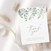 Boho Greenery Foliage Eucalyptus Casamento Obrigad