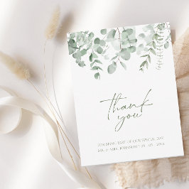 Cartão De Agradecimento Boho Greenery Foliage Eucalyptus Casamento Obrigad