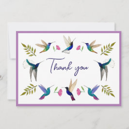 Cartão De Agradecimento Boho Hummingbird