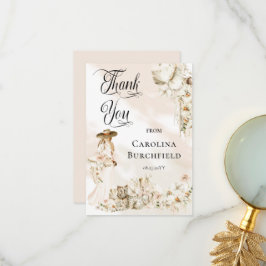 Cartão De Agradecimento Boho Leopard | Chá de fraldas de mulheres tropicai