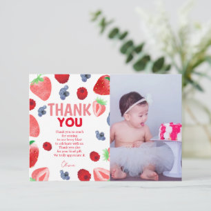 Cartão De Agradecimento Boho morango doce berry sweet
