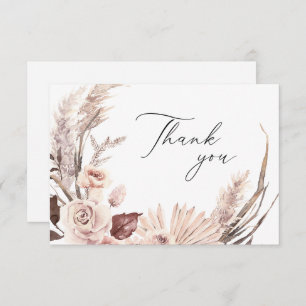 Cartão De Agradecimento Boho Pampas Flores Secas Florais Casamento