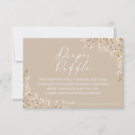 Cartão De Agradecimento Boho Pampas Grass Diaper Raffle Card | Neutral