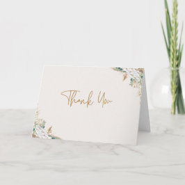 Cartão De Agradecimento Boho Pampas Grass Thank You Card | Neutral Beige