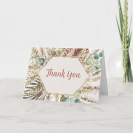 Cartão De Agradecimento Boho Pampas Grass Thank You Card | Neutral Dried