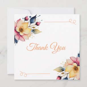 Cartão De Agradecimento Boho Peachy Floral