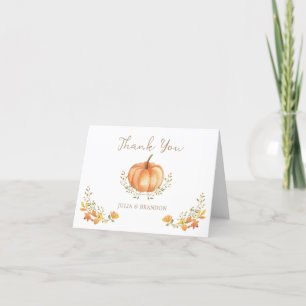 Cartão De Agradecimento Boho Pumpkin Fall Autumn Foliage Chá de fraldas