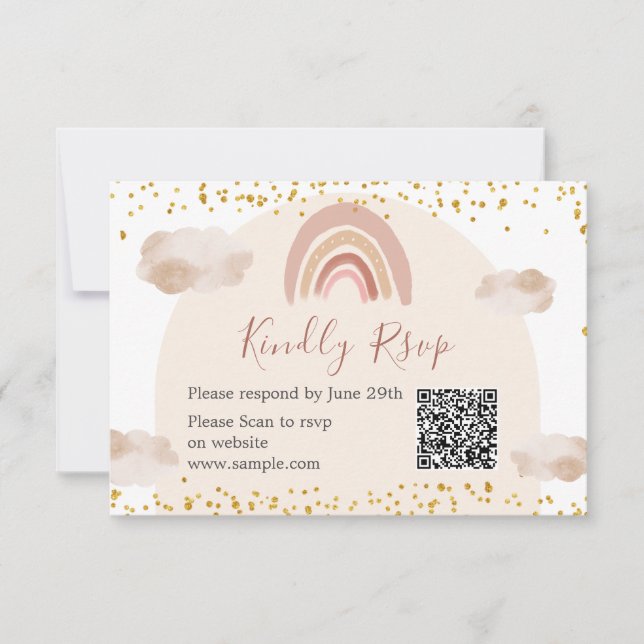 Cartão De Agradecimento Boho Rainbow não é uma maravilhosa QR (Frente)