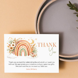 Cartão De Agradecimento Boho Rainbow Neutral Baby Shower Books for Baby