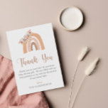 Cartão De Agradecimento Boho Rainbow Pampas Grass Chá de fraldas Rosa<br><div class="desc">Obrigado seus convidados chás de fraldas com este simples cartões de agradecimentos de tema do arco-íris de grama pampas. Personalize o texto para criar sua própria mensagem exclusiva para obrigado todos os seus amigos e familiares.</div>