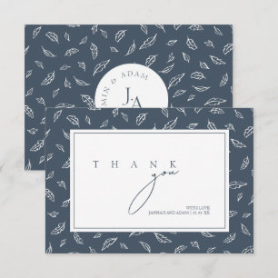 Cartão De Agradecimento Boho Royal Blue Opulence deixa casamento fotográfi