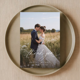 Cartão De Agradecimento Boho Rustic Photo Wedding