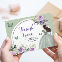 Boho Sage Lilac Floral Princess Quinceañera