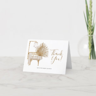 Cartão De Agradecimento Boho Sexo Enfermeiro Chá de fraldas Neutro