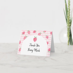 Cartão De Agradecimento Boho Strawberry Berry Sweet Birthday