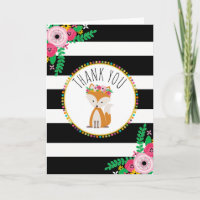 Boho Stripes Fox Chá de fraldas Obrigado